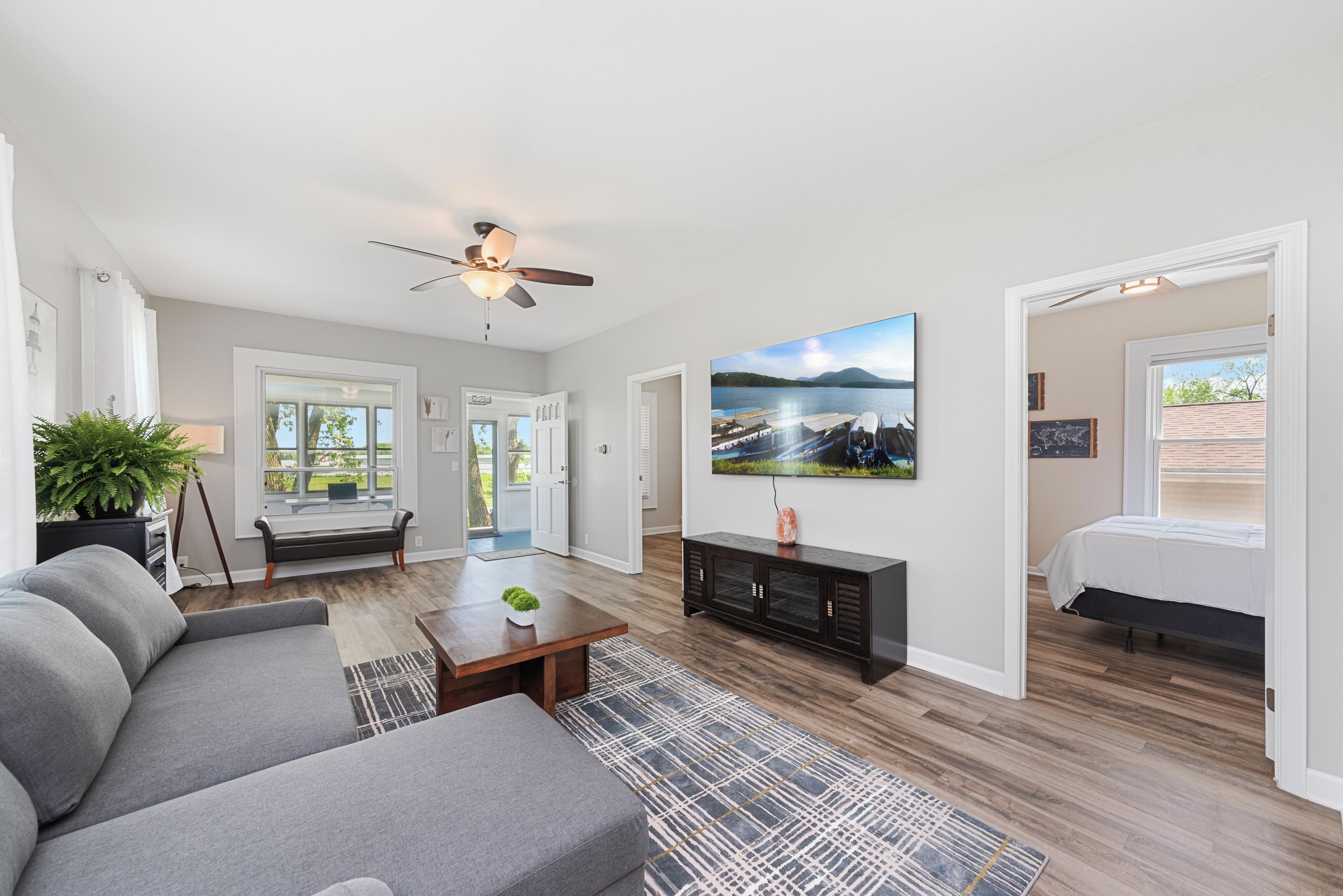 Smart TV, fireplace, video games