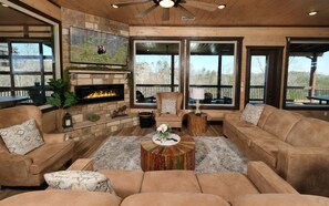 TV, fireplace, video games