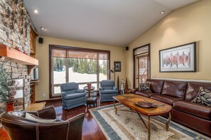 TV connectée, cheminée, lecteur de DVD