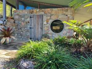 Exterior detail - "Buckley's Chance", Earth Cabin. (Kin Kin)