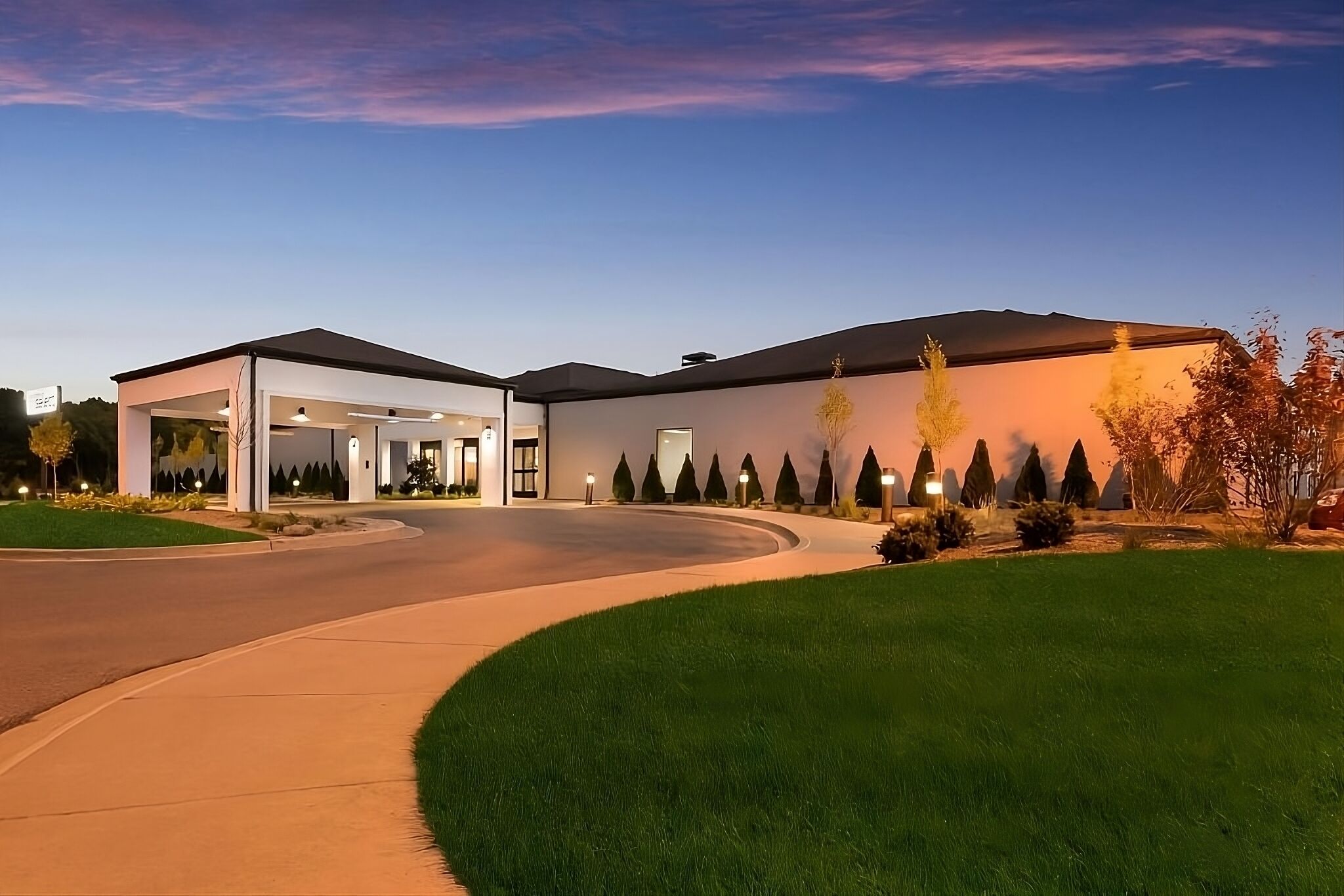 Arrive to a beautifully lit entrance for an easy check-in.