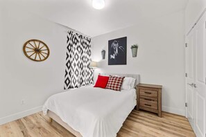 2 bedrooms, iron/ironing board, travel crib, WiFi