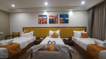 Egyptian cotton sheets, premium bedding, memory-foam beds, desk