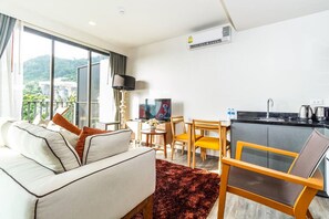 Appartement Deluxe, 1 chambre | Aire de séjour | Téléviseur connecté, Netflix, films payants