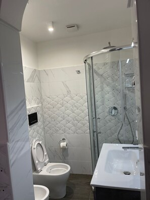Shower, hair dryer, towels - Apartment "La Divina Holiday" with A/C and Wi-Fi (Ravenna)