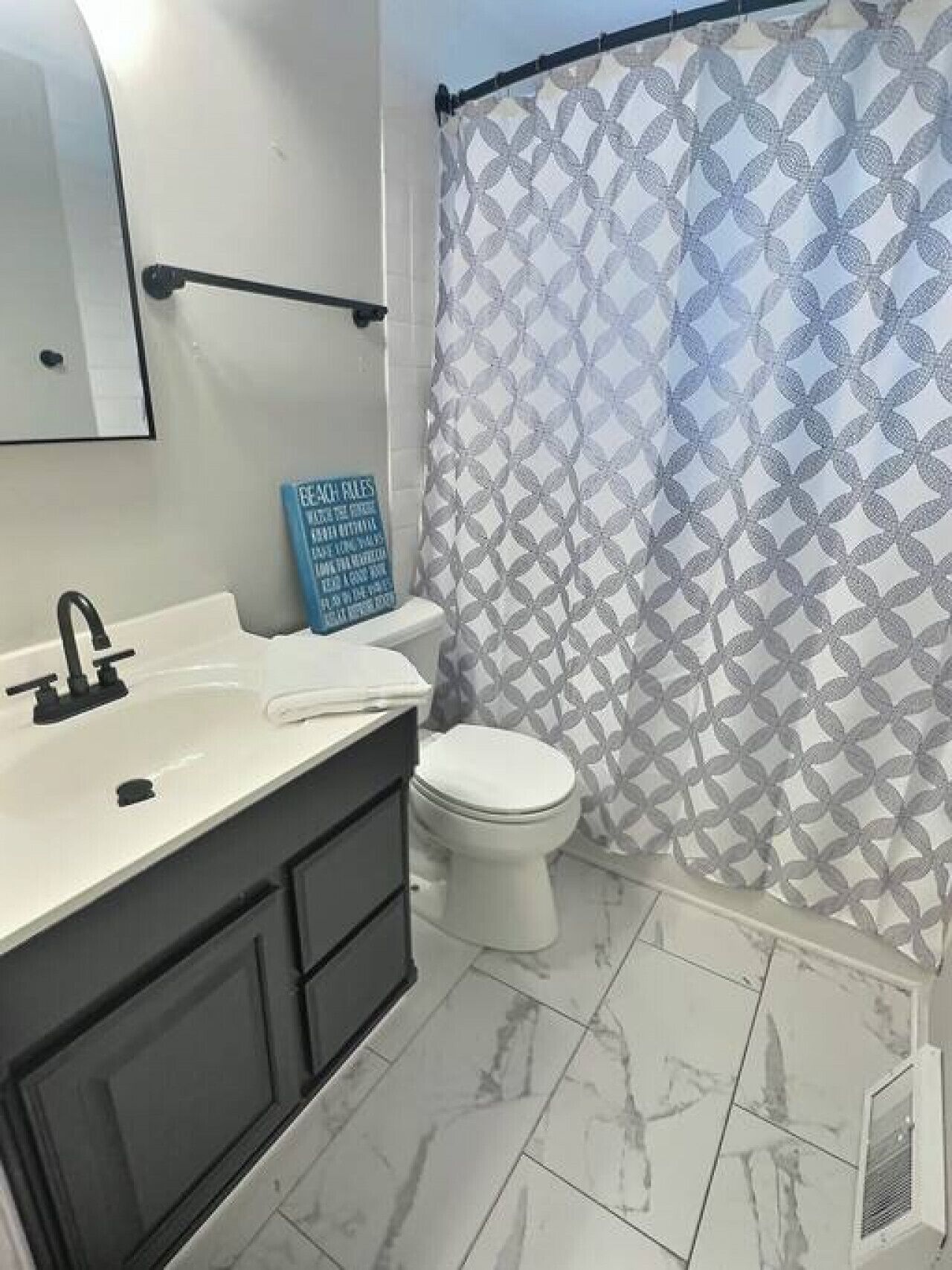 Hair dryer, towels