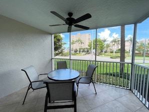 Outdoor dining - 2BR Marco Island condo with pool, WiFi, and walk-to-beach access. (Marco Island)