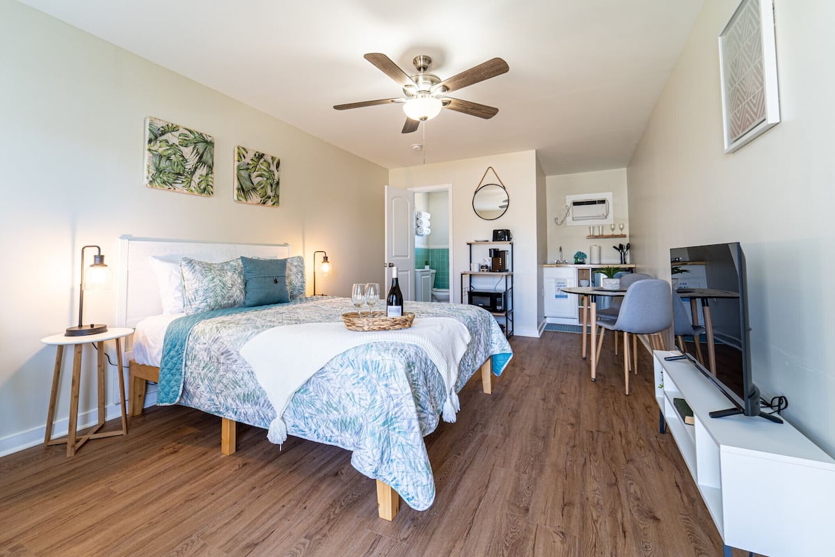 Studio, Kitchenette | 1 bedroom, desk, blackout curtains, iron/ironing board