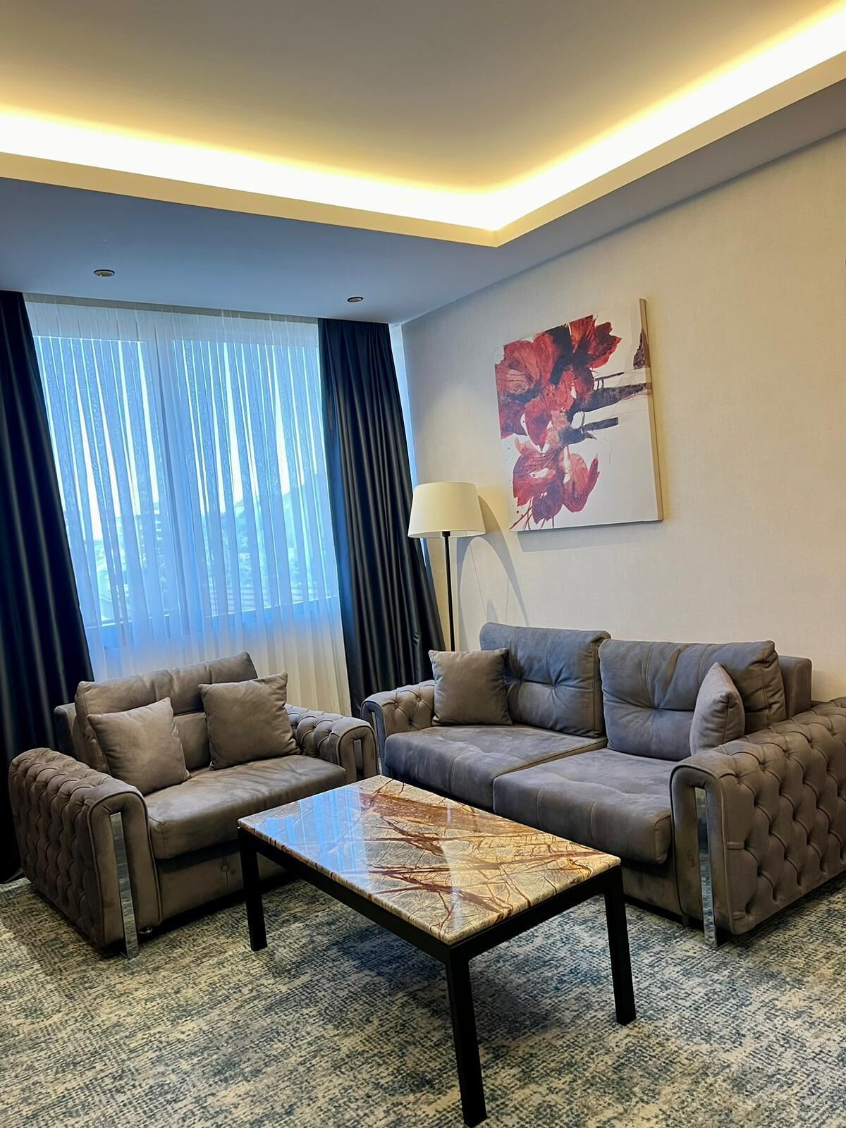 deluxe suite, 1 bedroom, city view | living area | 43-inch smart tv with satellite channels, tv