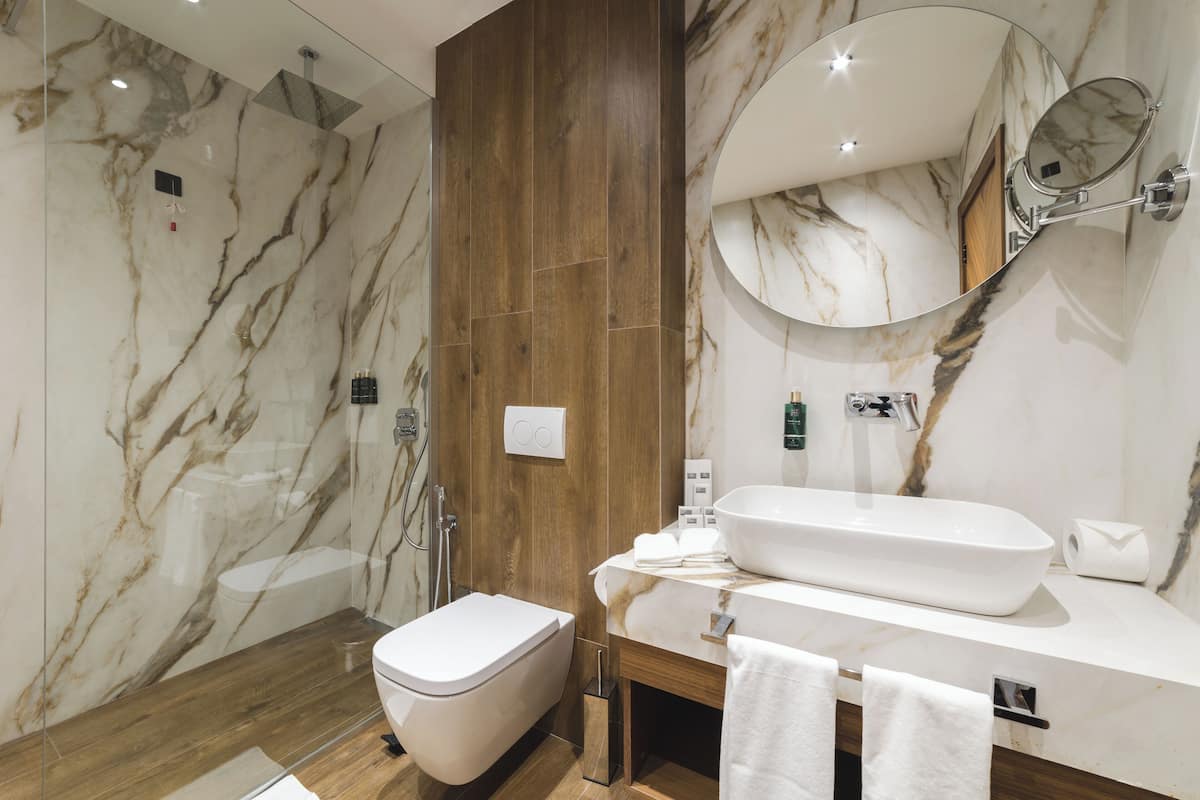 deluxe suite, 1 bedroom, city view | bathroom | shower, hydromassage showerhead, free toiletries, hair dryer