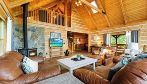 Cabin, 4 Bedrooms | Living area - Family Adventure Lodge 5 Bedroom Cabin by RedAwning (Sevierville)