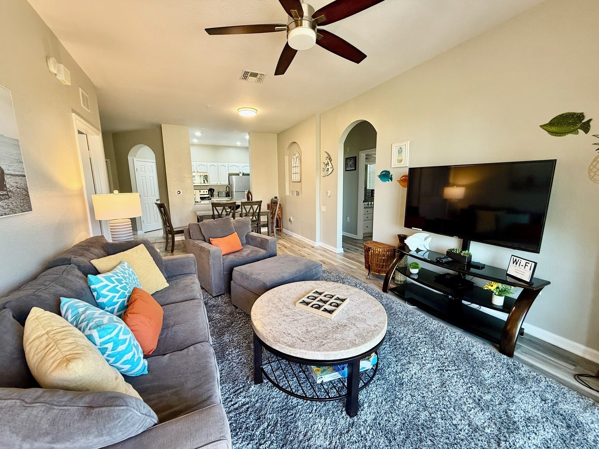 Smart TV, video games, DVD player, table football