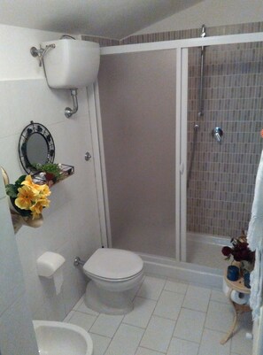 Haartrockner, Bidet, Handtücher, Seife