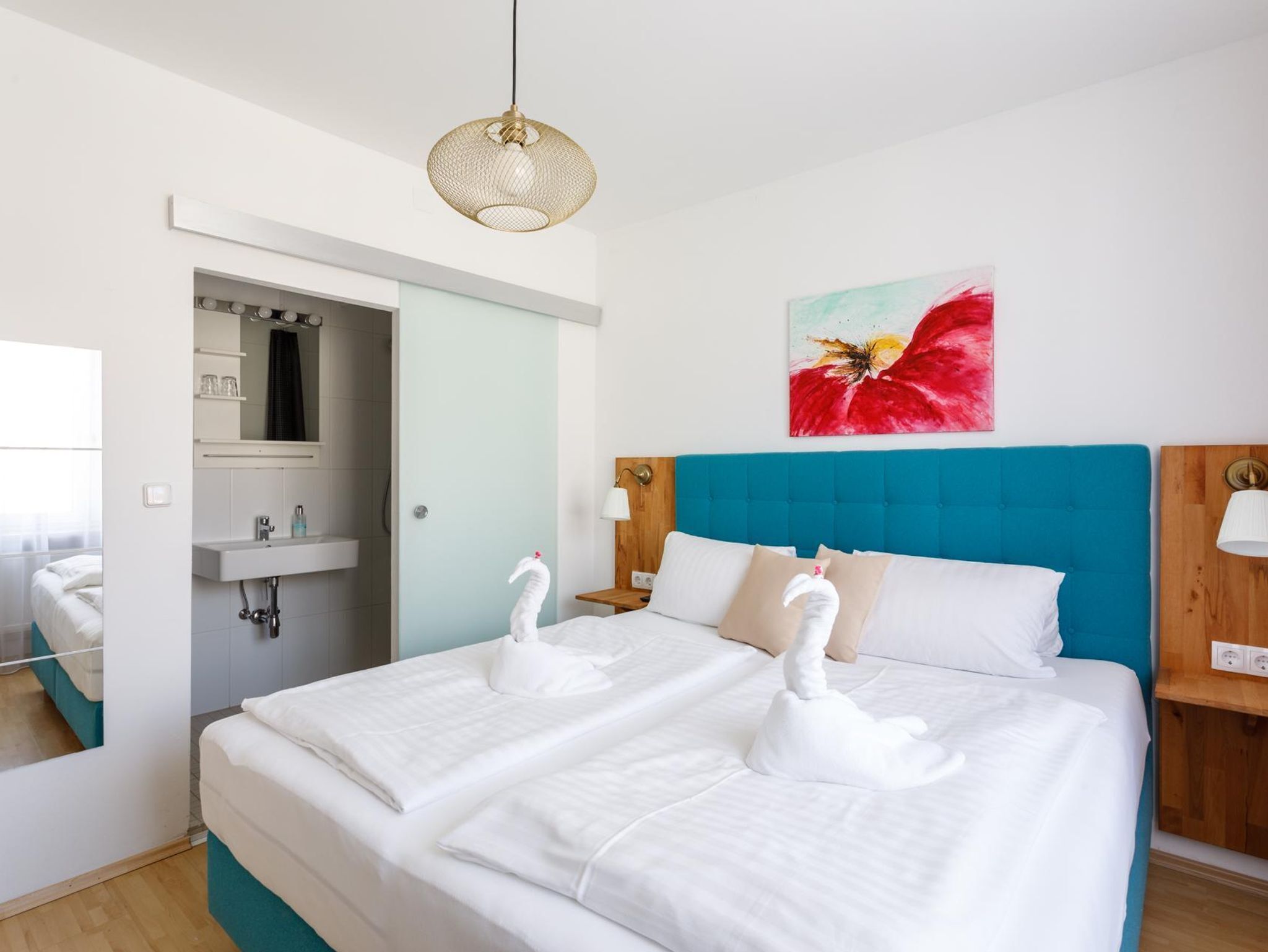 Doppelzimmer mit Boxspringbett - Pension Laubenhof