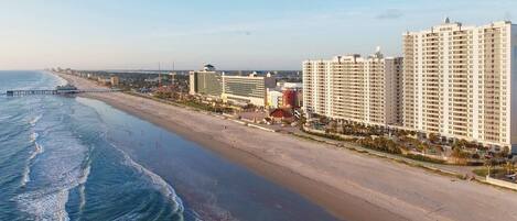 PĂ„ stranden och strandhanddukar
