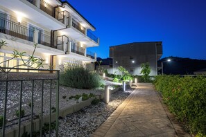 Stunning garden views from the balconies of this contemporary building.