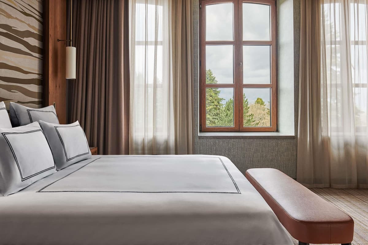 Ropa de cama de alta calidad, minibar, muebles diferentes y escritorio