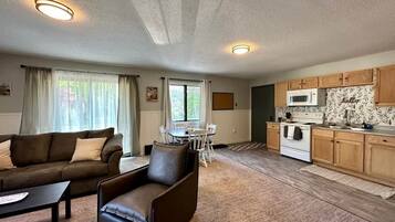 TV, fireplace, foosball, offices