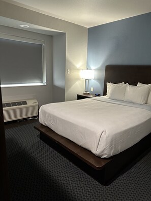 Habitación individual económica | Colchones con acolchado adicional, escritorio, cortinas opacas