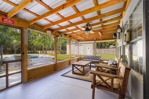 Terrace/patio - Peaceful Oasis Pool, Gameroom and waterfall (St. Augustine)
