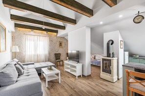 Villa, Multiple Beds | Living area | Fireplace