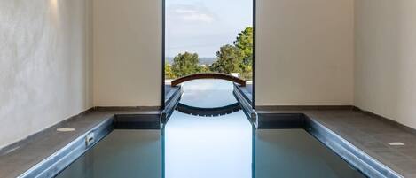 Indoor pool, a heated pool