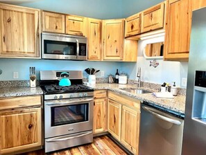 Microwave, oven, stovetop, dishwasher