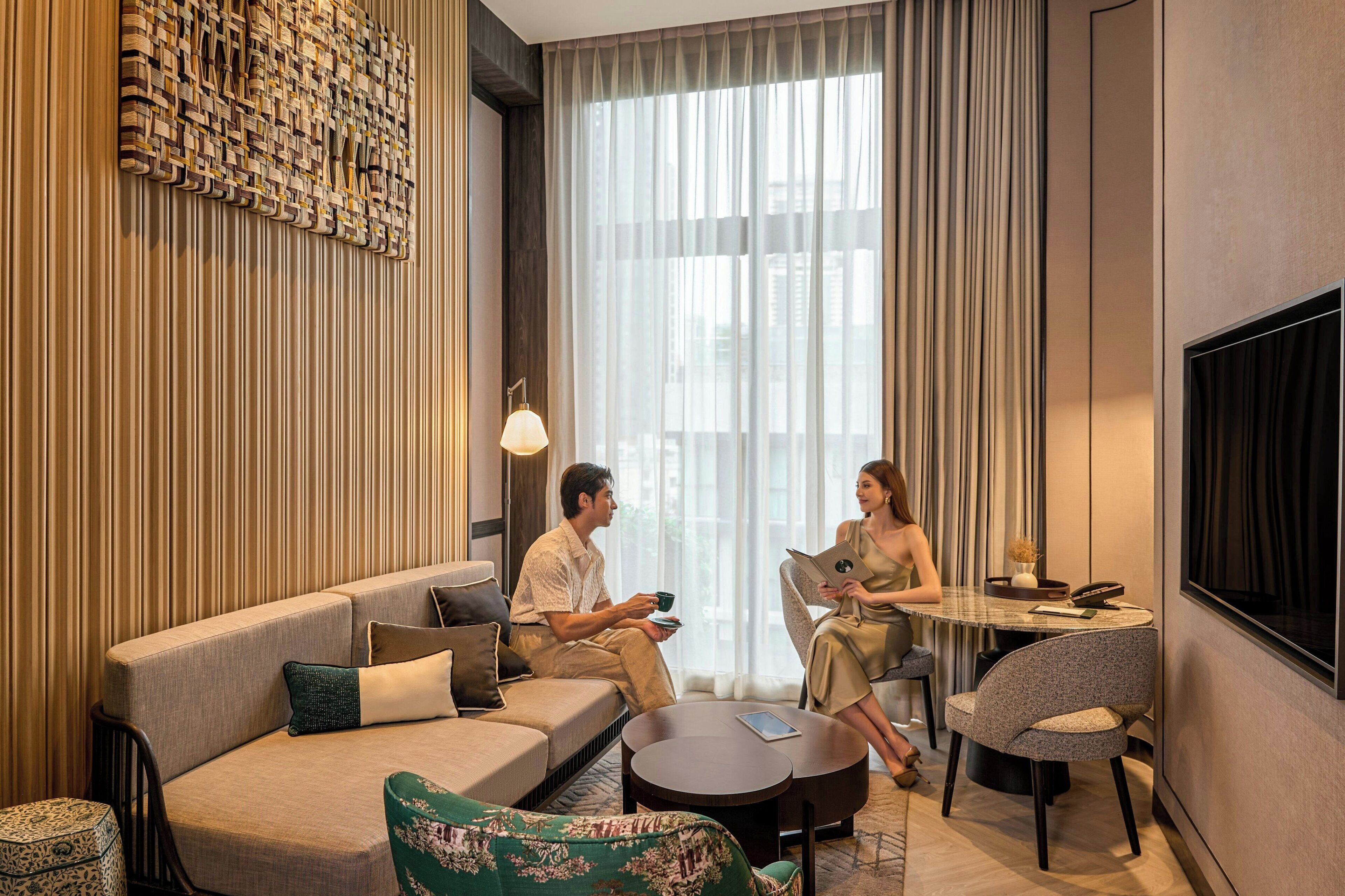 Signature Room, 1 Bedroom, Club lounge access | Living room | 55-inch LED TV with digital channels, TV