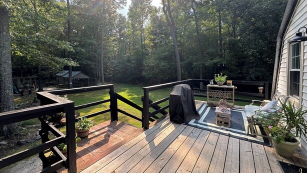 Terrace/patio - Country Escape Next DOOR Rental - Sleeps 6 - Stay upstairs in the trees  (Chesapeake)