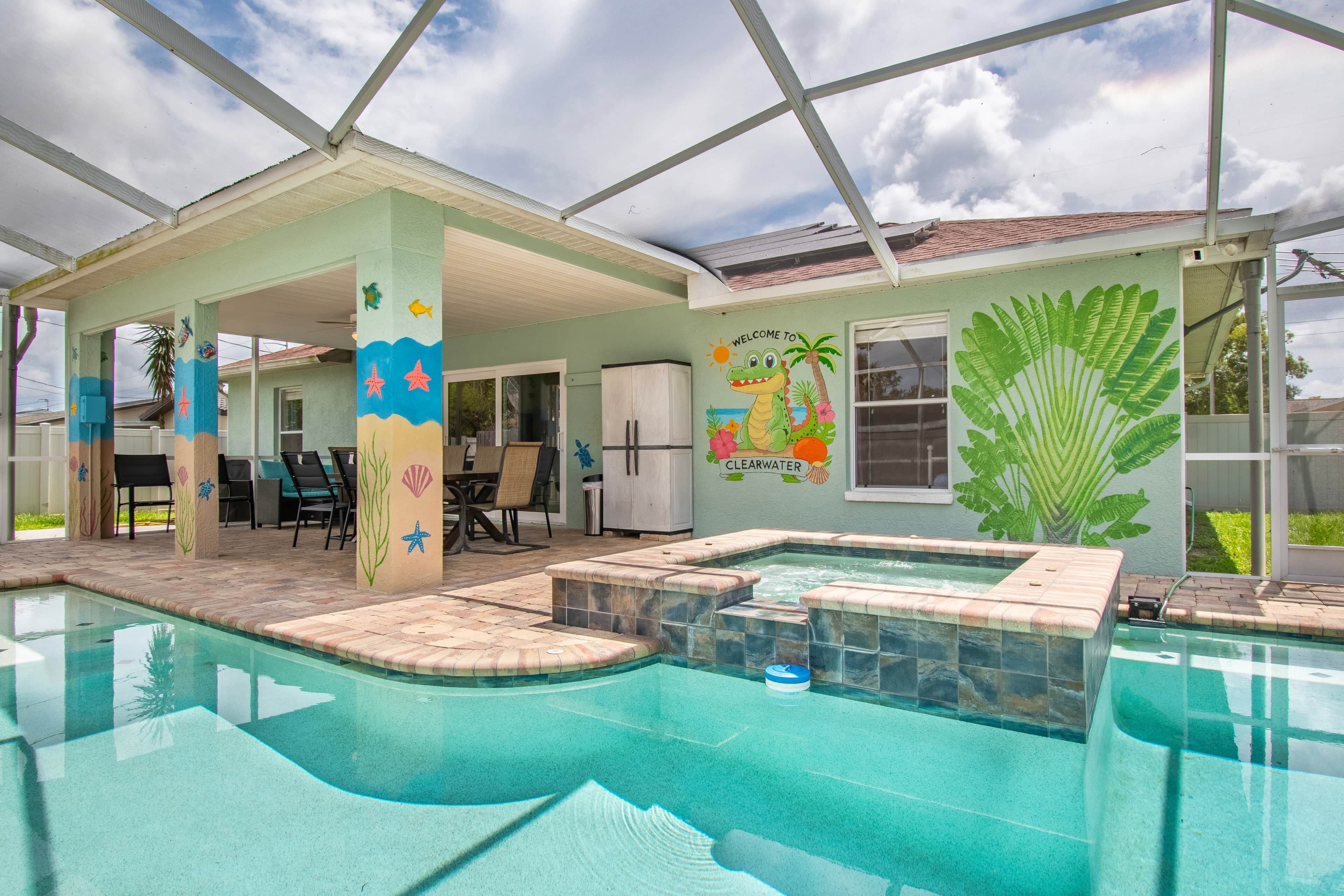 Outdoor pool, a heated pool
