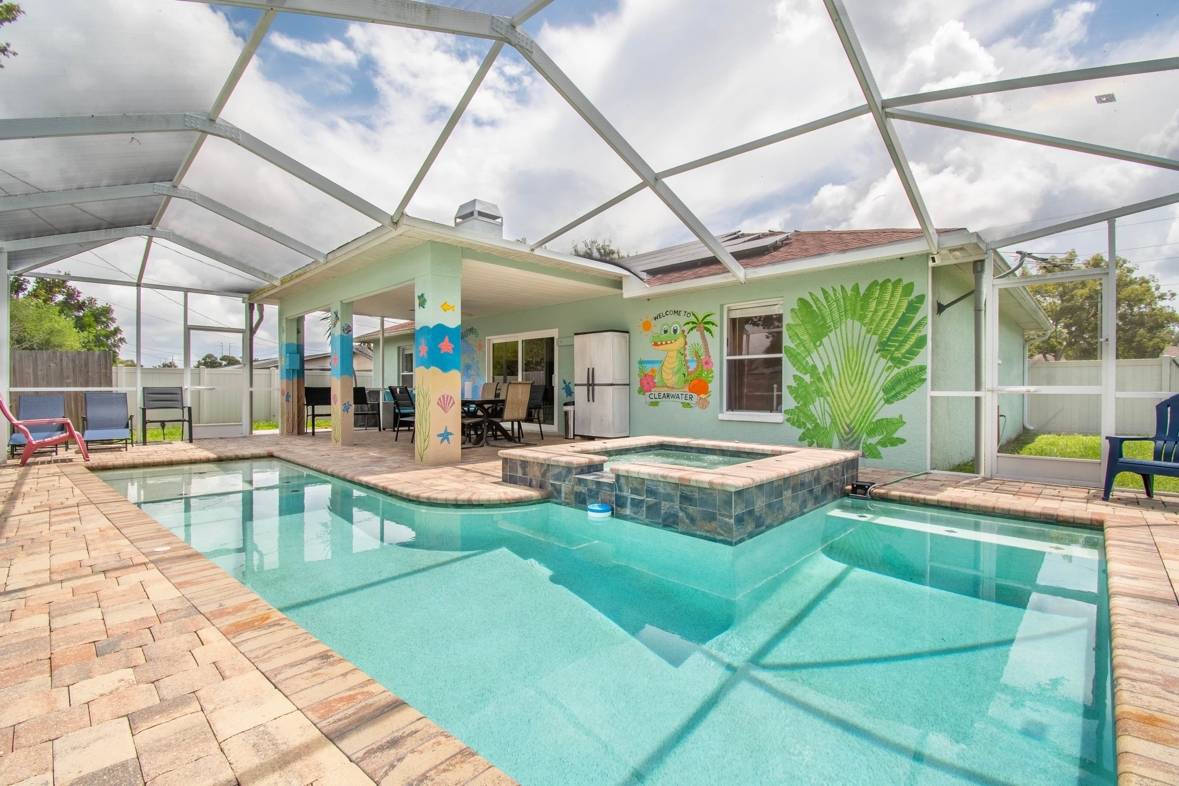 Outdoor pool, a heated pool