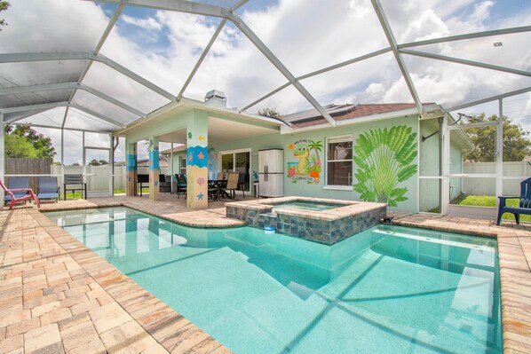 Outdoor pool, a heated pool