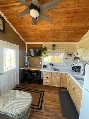 Réfrigérateur, micro-ondes, four, plaque de cuisson