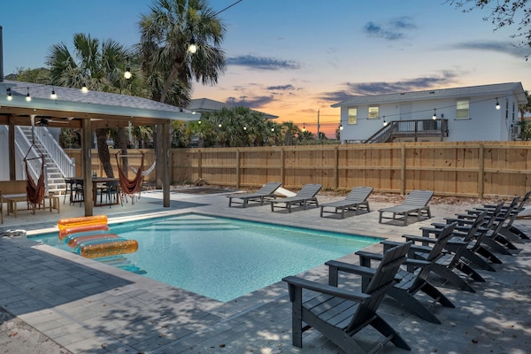Cool off in the 14x18 pool, with a max 5' depth. Pool heat available for a fee.