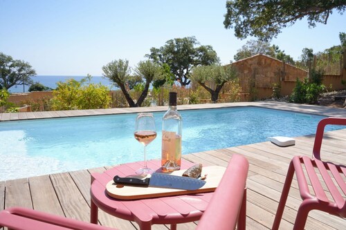 La Bergerie des Oliviers vue mer Accès Plage