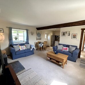 Smart TV, fireplace, DVD player