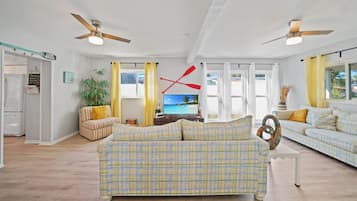 Flat-screen TV, video game console