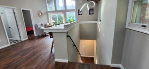 Upper level living space view when you enter the home