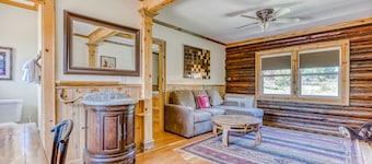 Dog-friendly cabin near White Salmon River with mtn views, WiFi, courtyard, AC
