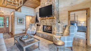 TV, fireplace, video games, offices