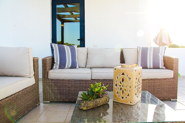 Comfort Villa, Sea View, Poolside | Balcony - Villa Stefania with Pool (Rethymno)