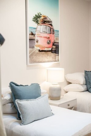 2 bedrooms, desk, iron/ironing board, travel cot