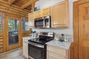 Fridge, microwave, oven, stovetop - 1 Mile From Parkway with Hot Tub, WiFi + Resort Pool, Sauna and More! (Pigeon Forge)