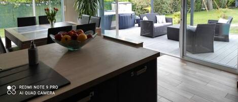 Télévision, cheminée, jeux vidéo, lecteur de DVD