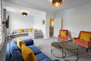 TV, fireplace, books, offices - Host & Stay | Mollymac, First Floor (Saltburn-by-the-Sea)