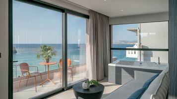 Superior-Zimmer, Whirlpool, Meerblick | Balkon