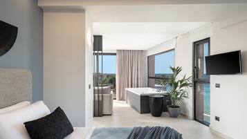 Camera Superior, idromassaggio, vista mare | Vasca idromassaggio privata