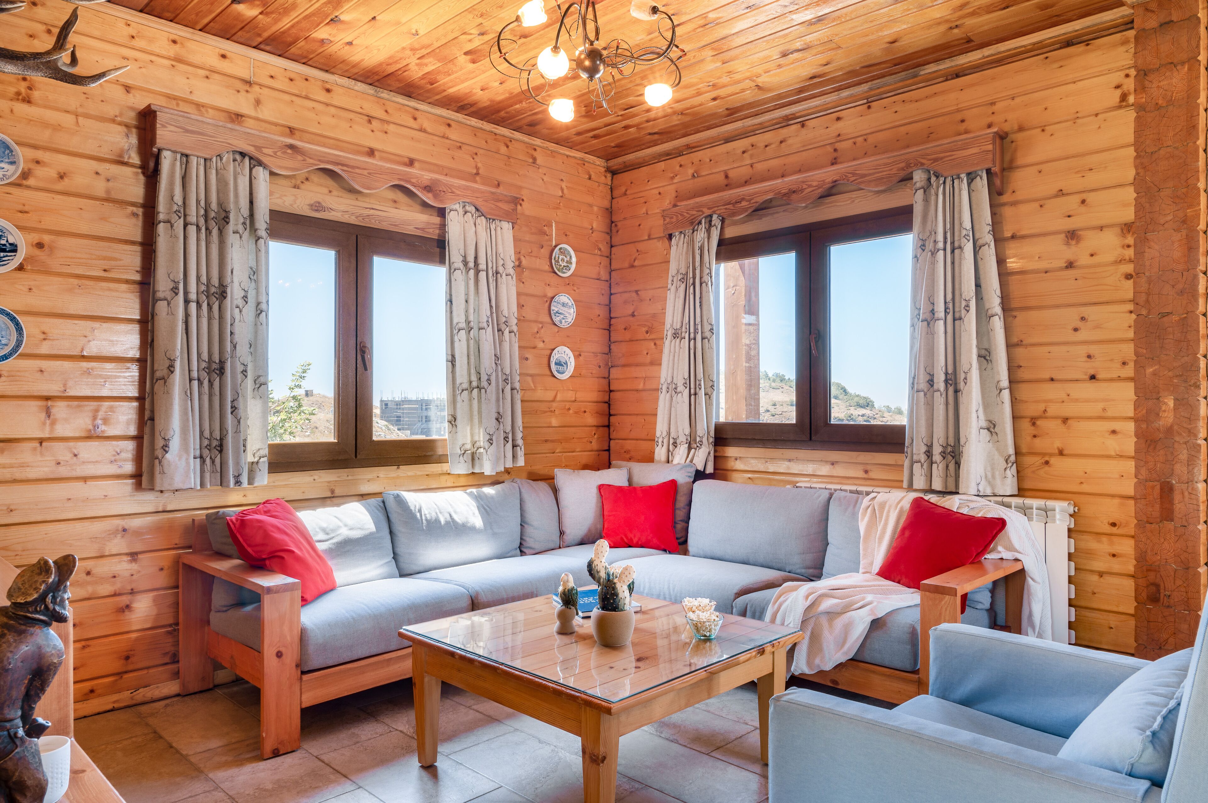 Executive Villa, Smoking, Valley View | Living area | 75-inch Smart TV with cable channels, TV, fireplace