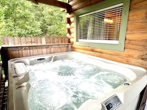 Cabin, 2 Bedrooms | Outdoor spa tub