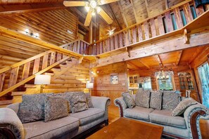 Living area - Burning Tree 3 Bedroom Cabin by RedAwning (Sevierville)